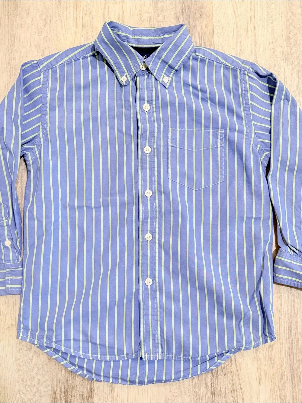 GAP Boys Blue Striped Button-Up & Tan Calvin Klein Pants Set Size 6